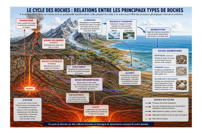 Le cycle des roches - les relations entre les différents types de roches